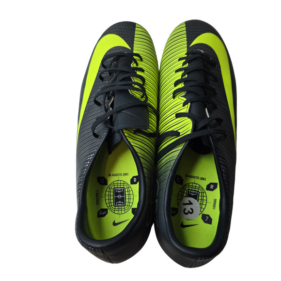 Nike Mercurial Victory VI CR7 FG Soccer Black/Green 852528-376 Men's Cleats 13 - Picture 4 of 7